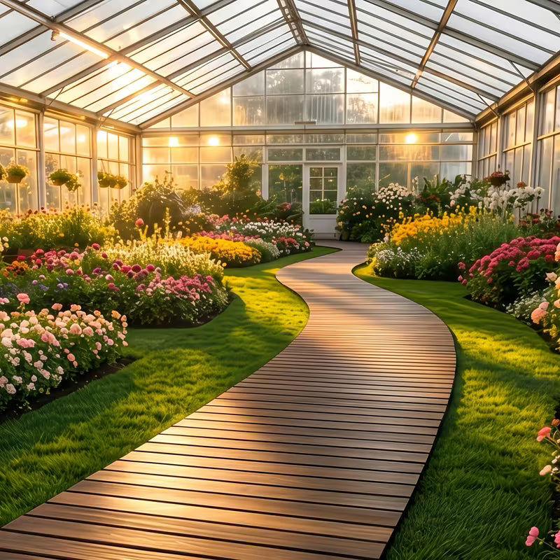 Wooden Garden Walkway with Scroll Design, Anti-Slip And Weather-Resistant Outdoor Path Suitable for Lawns, Terraces, Courtyards, And Flower Bed Edges