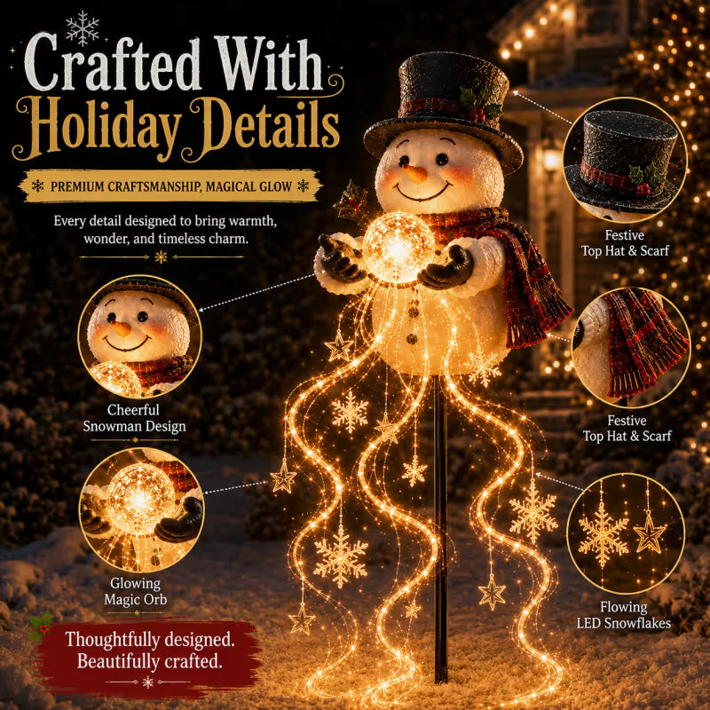 🎄50% OFF🔥 Snowman Magic -Flowing Snowflake LED Christmas Garden Light❄️