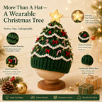 🎄 Light Up Christmas Tree Crochet Hat DIY Kit ✨ Handmade Knit Holiday Hat for Party Photo ⏳ Limited Time Discount!