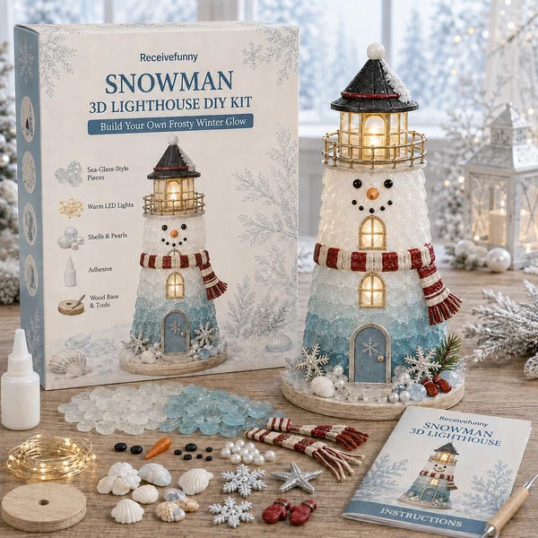 🎅 Handmade Glow Lighthouse Craft Kit 🎄 DIY Tabletop Decor Set, Multi-Theme Holiday Gift Flash Sale