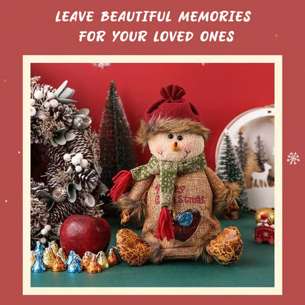 🎅 Christmas Plush Candy Gift Bags 🍬 | Santa Snowman Reindeer Treat Pouches, Transparent Window & Zipper Design 🎁 Limited Time Discount!