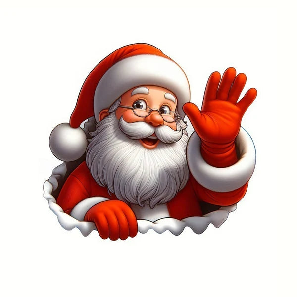 🎅 3D Break Through Santa Wall Sticker ⏳ Limited Christmas Sale! Realistic Santa Wall Decal for Home Door Fridge Holiday Decor