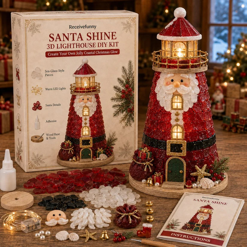 🎅 Handmade Glow Lighthouse Craft Kit 🎄 DIY Tabletop Decor Set, Multi-Theme Holiday Gift Flash Sale