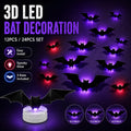 👻3D Bat Light LED Decorations, 12pcs/24pcs Halloween Spooky OrnamentsBuy three get two free