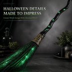 🕷️ Hot Sale! Spooky LED Light Up Witch Broom Haunted House Halloween Decor