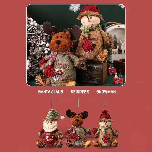 🎅 Christmas Plush Candy Gift Bags 🍬 | Santa Snowman Reindeer Treat Pouches, Transparent Window & Zipper Design 🎁 Limited Time Discount!
