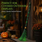 🕷️ Hot Sale! Spooky LED Light Up Witch Broom Haunted House Halloween Decor
