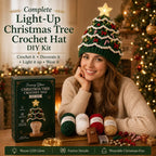🎄 Light Up Christmas Tree Crochet Hat DIY Kit ✨ Handmade Knit Holiday Hat for Party Photo ⏳ Limited Time Discount!