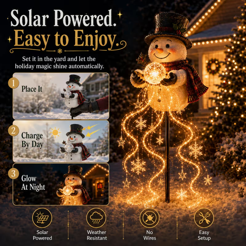 🎄50% OFF🔥 Snowman Magic -Flowing Snowflake LED Christmas Garden Light❄️