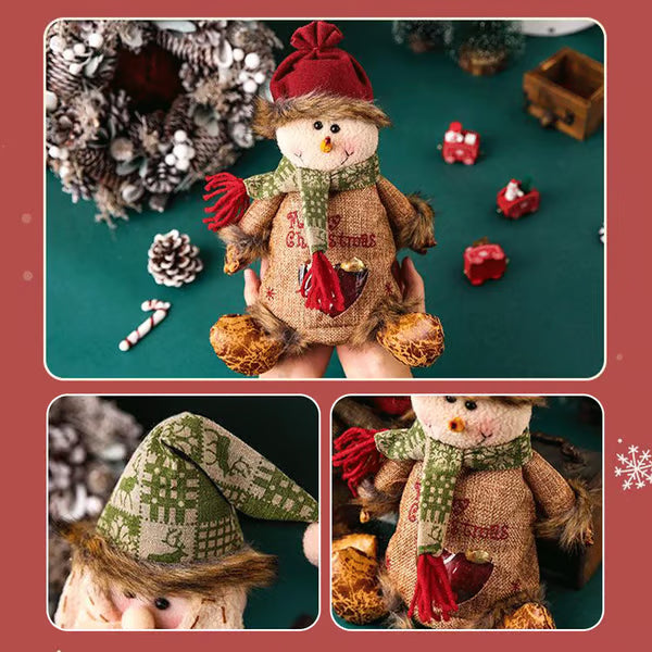 🎅 Christmas Plush Candy Gift Bags 🍬 | Santa Snowman Reindeer Treat Pouches, Transparent Window & Zipper Design 🎁 Limited Time Discount!
