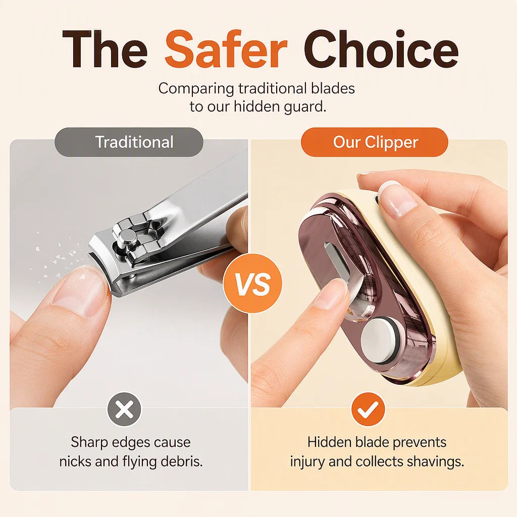 💅 2-in-1 Electric Nail Clipper & Smoother 🌟 Trim tough nails easily without squeezing, straining, or messy clippings.
