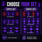 👻3D Bat Light LED Decorations, 12pcs/24pcs Halloween Spooky OrnamentsBuy three get two free