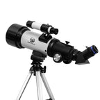 40070 Series HD Astronomical Telescope, Enhanced Yellow Telescope with a 400Mm Focal Length. Made of Aluminum, It Features a Star Finder Lens, High Power FMC for Outdoor Use