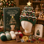 🎄 Light Up Christmas Tree Crochet Hat DIY Kit ✨ Handmade Knit Holiday Hat for Party Photo ⏳ Limited Time Discount!