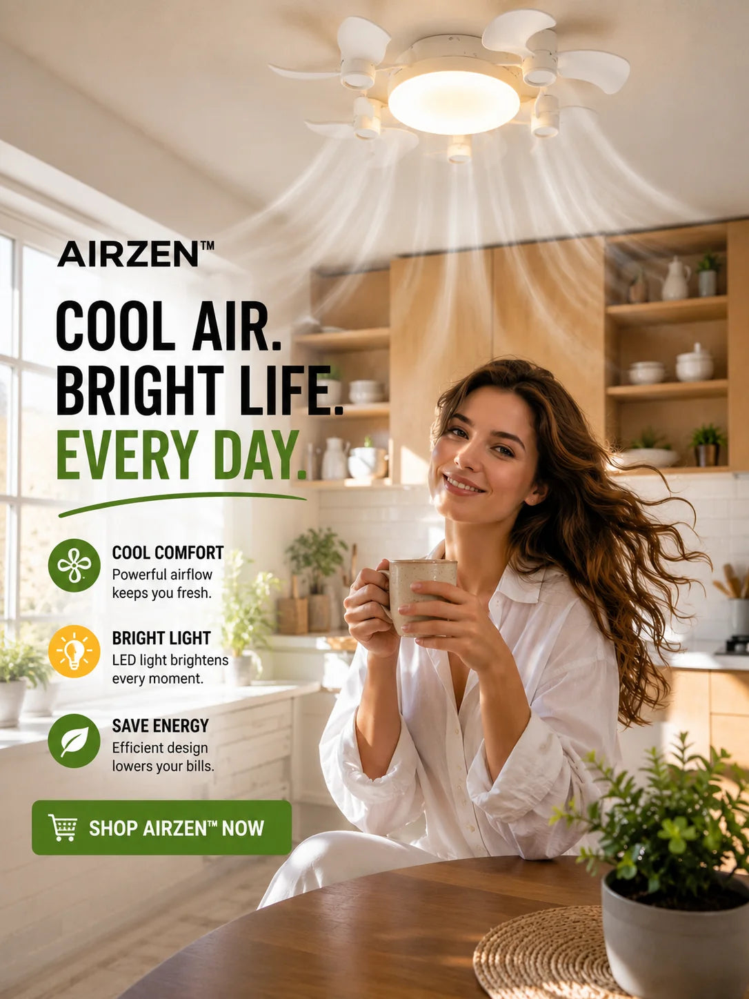 Limited‑Time Discount! 2‑in‑1 Ceiling Fan Light, Light & Cooling In One Unit