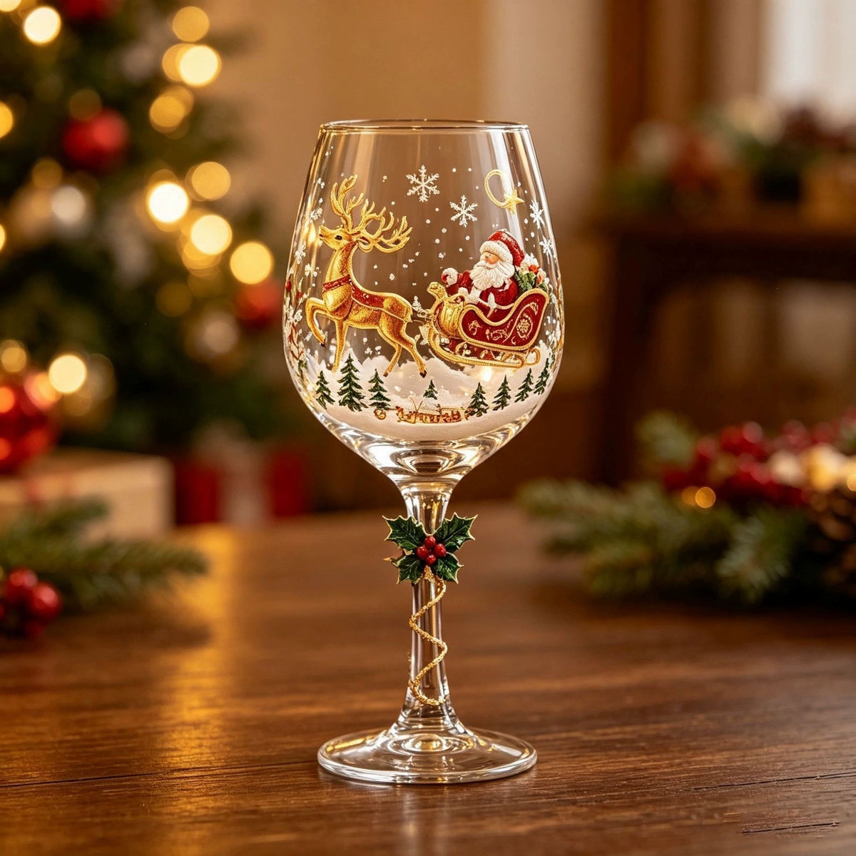 🎄 Christmas Festive Wine Glass Goblet, Holiday Party Table Decor, Limited Time Discount!