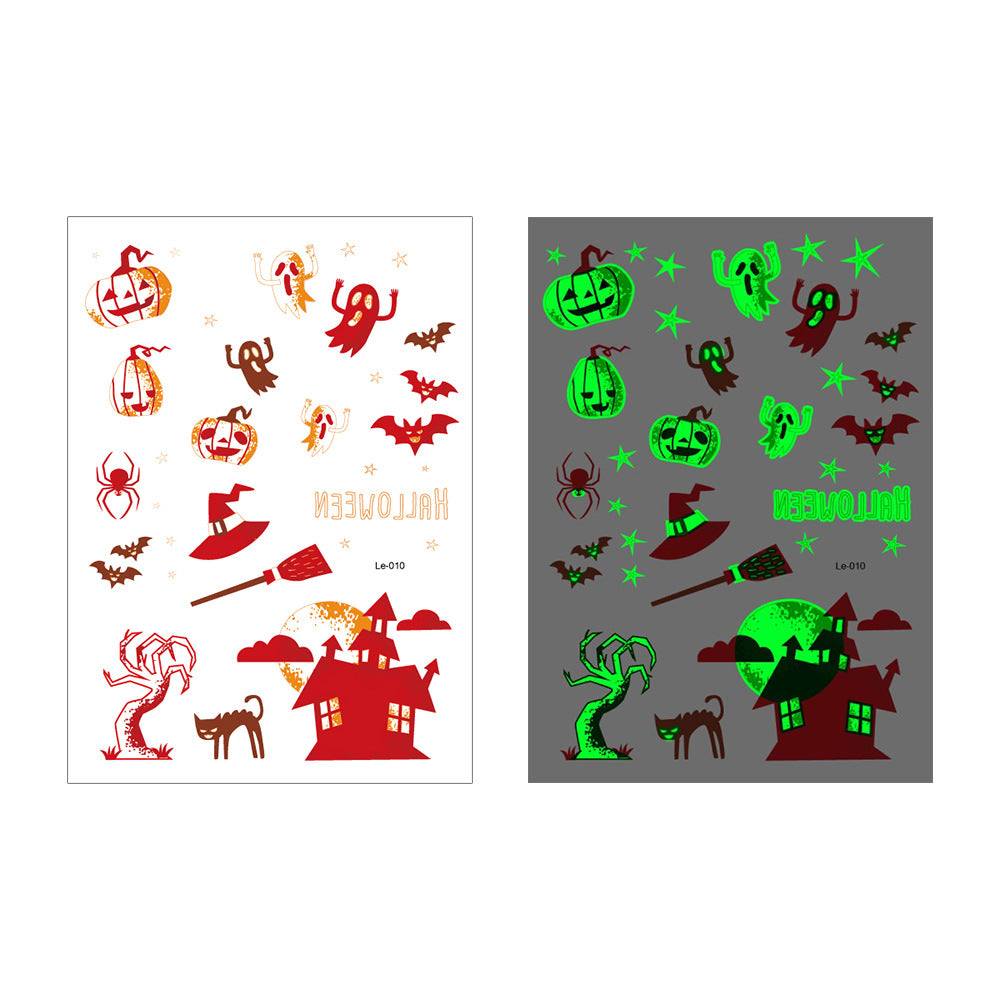 👻 Glow Halloween Temporary Tattoos 🦇 Kids Waterproof Body Stickers Flash Sale