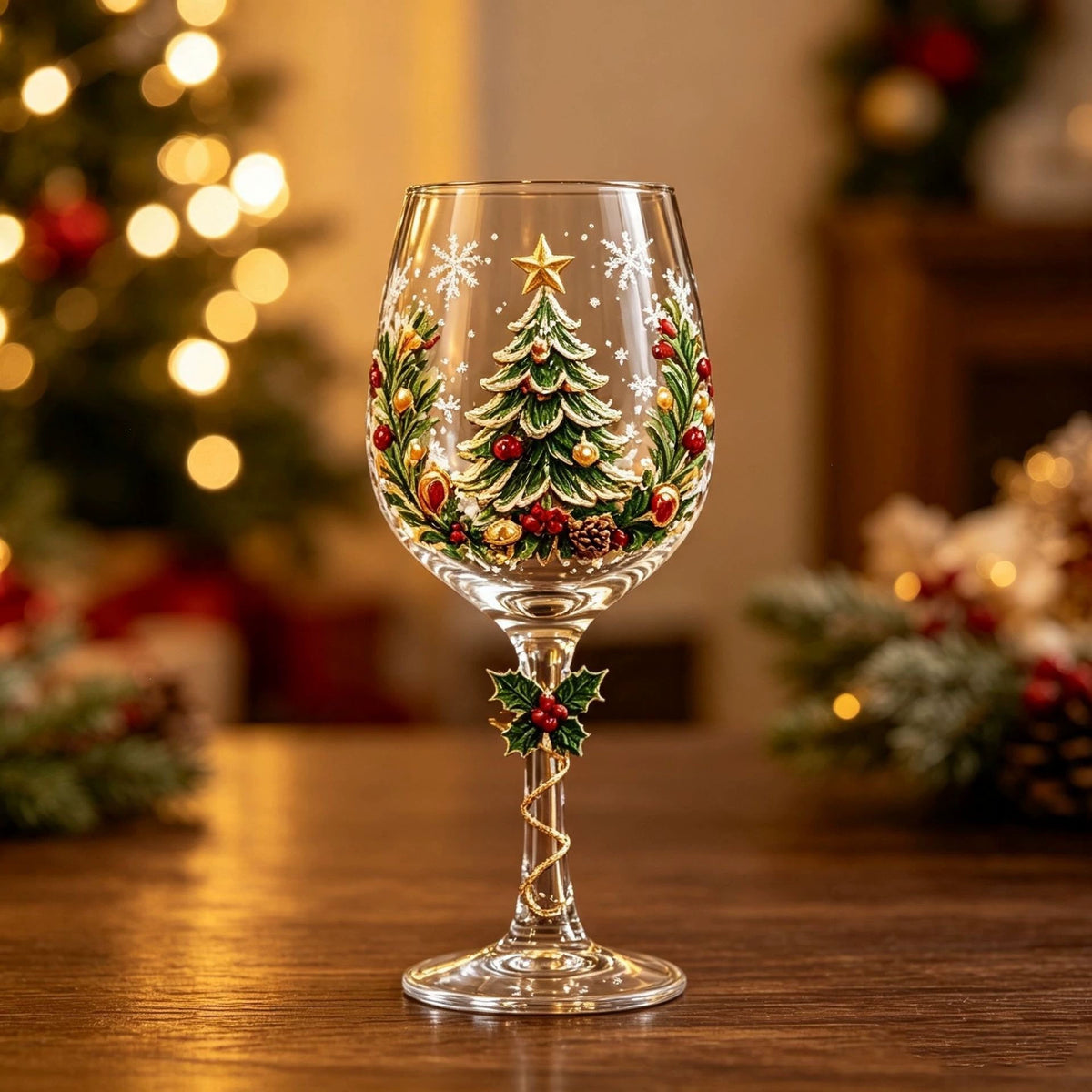 🎄 Christmas Festive Wine Glass Goblet, Holiday Party Table Decor, Limited Time Discount!