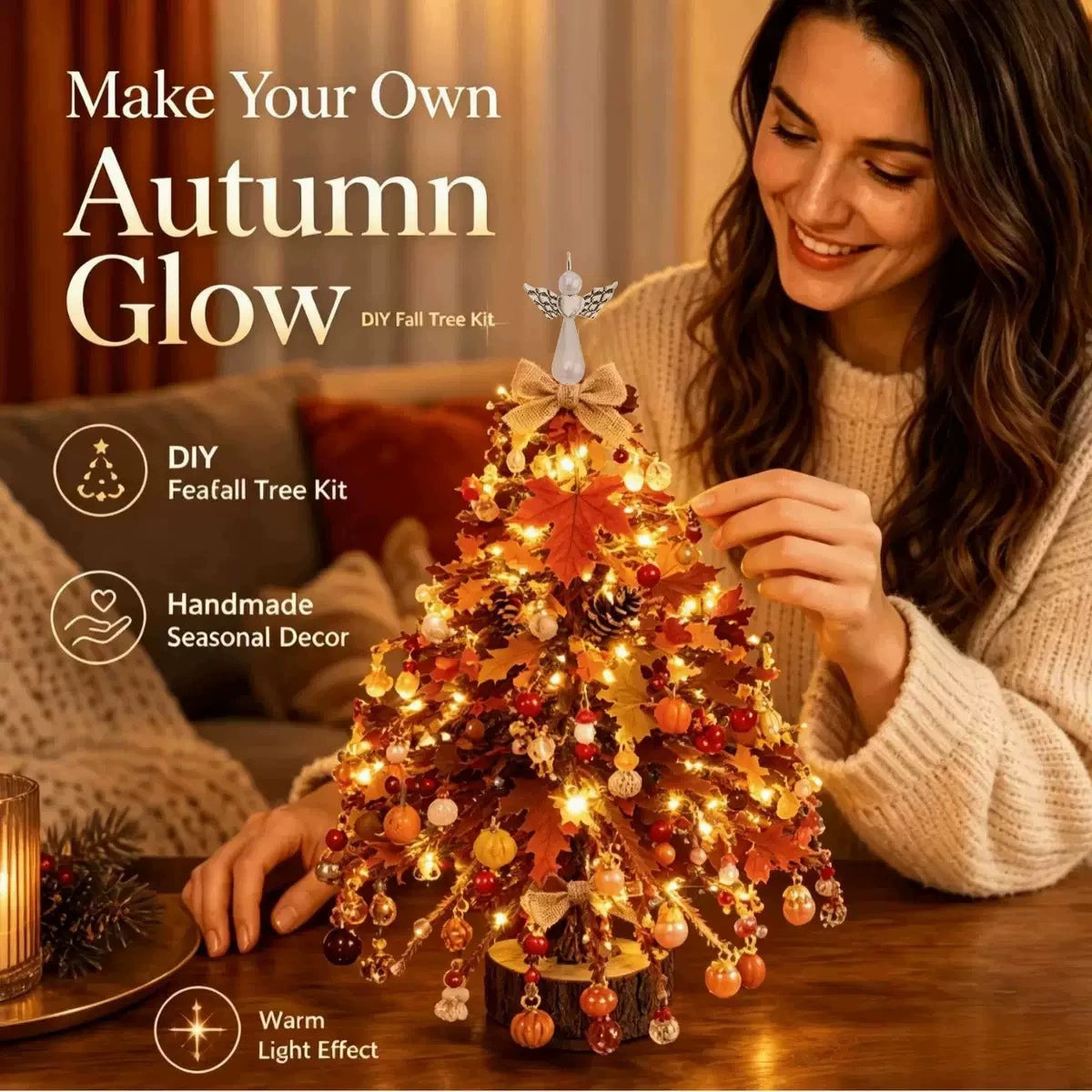 🎄 DIY Beaded Mini Light Up Tree Kit 🎃 | Seasonal Tabletop Handmade Ornament for Halloween, Christmas & Holiday Decor ⏳ Limited Time Discount!