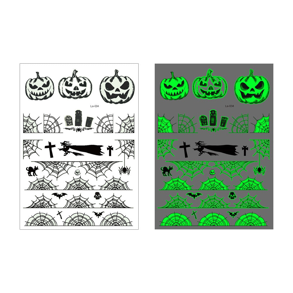 👻 Glow Halloween Temporary Tattoos 🦇 Kids Waterproof Body Stickers Flash Sale