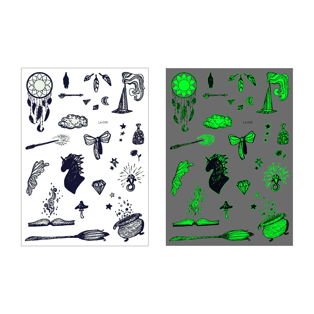 👻 Glow Halloween Temporary Tattoos 🦇 Kids Waterproof Body Stickers Flash Sale