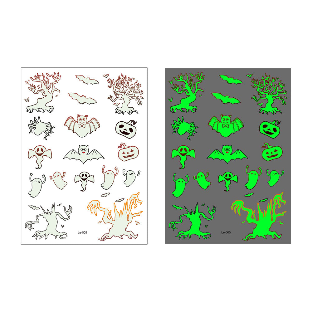 👻 Glow Halloween Temporary Tattoos 🦇 Kids Waterproof Body Stickers Flash Sale