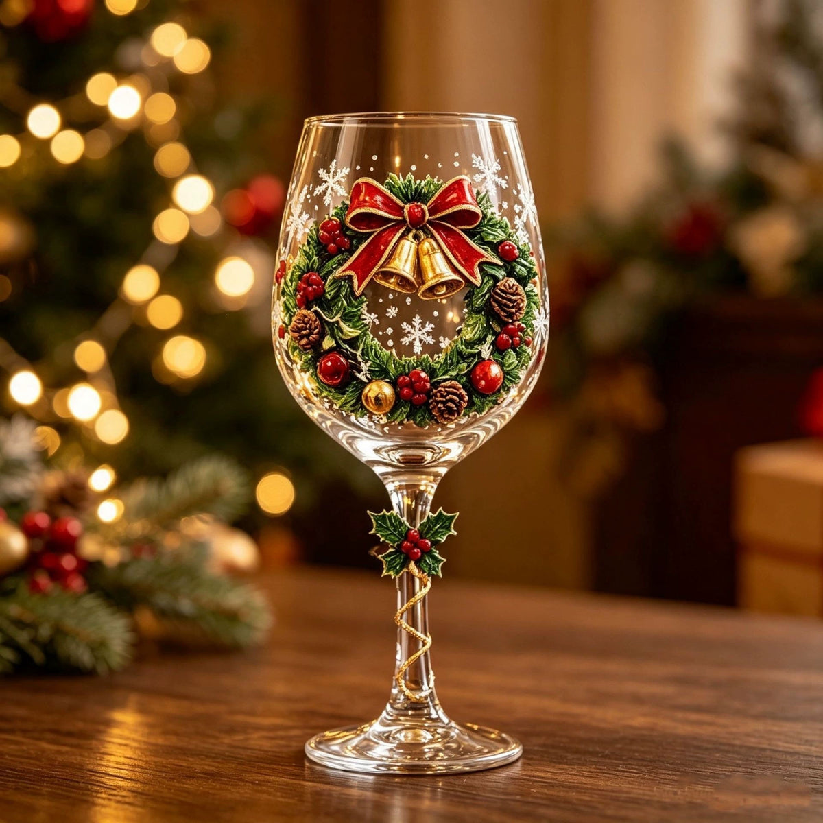 🎄 Christmas Festive Wine Glass Goblet, Holiday Party Table Decor, Limited Time Discount!