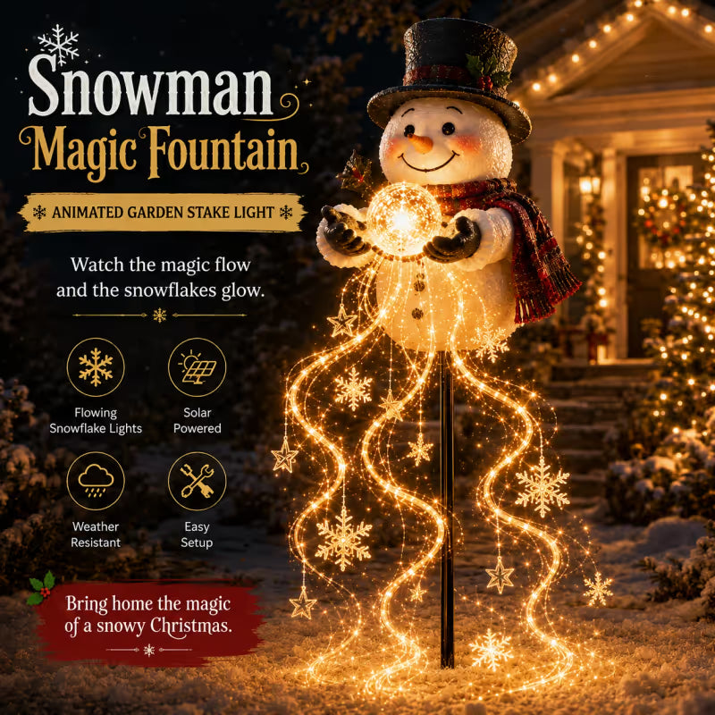 🎄50% OFF🔥 Snowman Magic -Flowing Snowflake LED Christmas Garden Light❄️