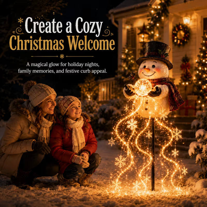 🎄50% OFF🔥 Snowman Magic -Flowing Snowflake LED Christmas Garden Light❄️