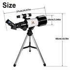 40070 Series HD Astronomical Telescope, Enhanced Yellow Telescope with a 400Mm Focal Length. Made of Aluminum, It Features a Star Finder Lens, High Power FMC for Outdoor Use