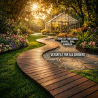 Wooden Garden Walkway with Scroll Design, Anti-Slip And Weather-Resistant Outdoor Path Suitable for Lawns, Terraces, Courtyards, And Flower Bed Edges