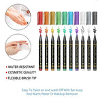 🔥 BOGO FREE！Metallic Temporary Tattoo Pen Set, Long Lasting Waterproof Body Tattoo Markers
