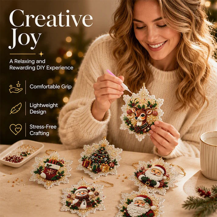 🎄 LIMITED-TIME 50% OFF! ✨ Christmas DIY Painting Hanging Ornaments Set – Pearl Shine, Fun Craft, Festive Decor ✨