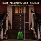 🕷️ Hot Sale! Spooky LED Light Up Witch Broom Haunted House Halloween Decor
